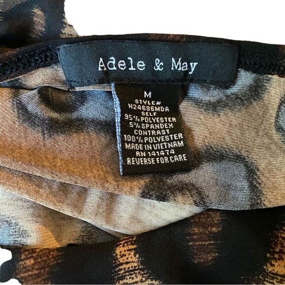 Adele & May Animal Print Blouse Size Medium - Picture 5 of 5
